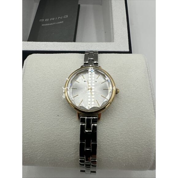Bering Two-Tone Ladies Quartz Watch – Faceted Crystal, Stainless Steel - Picture 3 of 6